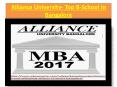 Alliance School of Business - Alliance University Bangalore PowerPoint PPT Presentation