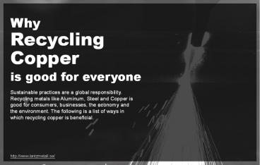 Why businesses should recycle copper