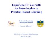 Experience It Yourself: An Introduction to Problem-Based Learning