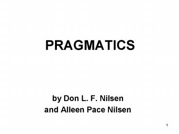 PRAGMATICS