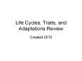 Life Cycles, Traits, and Adaptations Review PowerPoint PPT Presentation