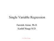 Single Variable Regression