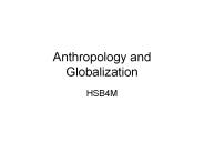 Anthropology and Globalization