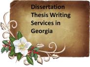 Dissertation Thesis Writing Services in Georgia