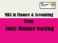 MBA in Finance and Accounting from Amity Distance Learning