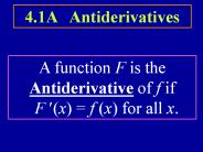 4.1A  Antiderivatives