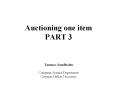 Auctioning one item PART 3 PowerPoint PPT Presentation