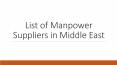 List of Manpower Suppliers in Middle East PowerPoint PPT Presentation