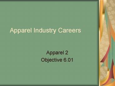 Apparel Industry Careers