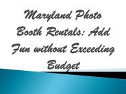 Maryland Photo Booth Rentals