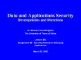 Data and Applications Security Developments and Directions PowerPoint PPT Presentation
