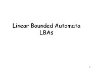 Linear Bounded Automata LBAs