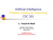 Artificial Intelligence Problem solving by searching CSC 361