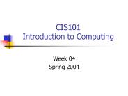 CIS101 Introduction to Computing