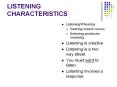 LISTENING CHARACTERISTICS PowerPoint PPT Presentation