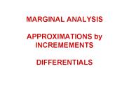 MARGINAL ANALYSIS APPROXIMATIONS by INCREMEMENTS DIFFERENTIALS