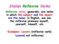 Italian Reflexive Verbs PowerPoint PPT Presentation