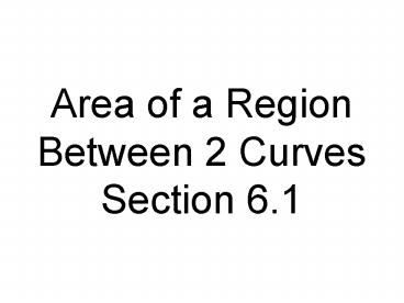 Area of a Region Between 2 Curves