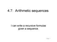 4.7: Arithmetic sequences