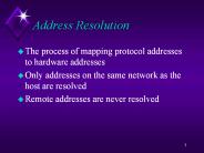 Address Resolution