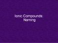 Ionic Compounds: Naming PowerPoint PPT Presentation
