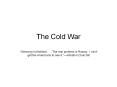 The Cold War PowerPoint PPT Presentation