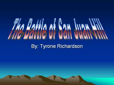 By: Tyrone Richardson