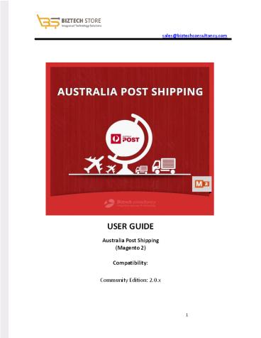 Magento 2 Australia Post Shipping Extension