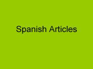 Spanish Articles