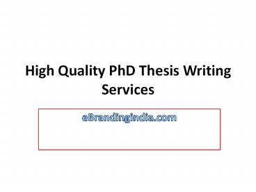 PhD Thesis Writing Services in Mumbai