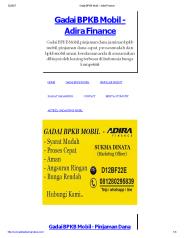 Gadai BPKB Mobil - Adira Finance