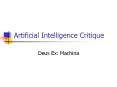 Artificial Intelligence Critique PowerPoint PPT Presentation