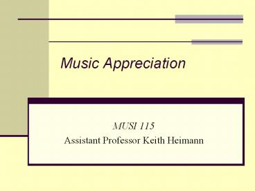Music Appreciation