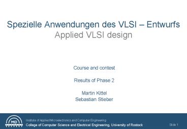 Spezielle Anwendungen des VLSI 