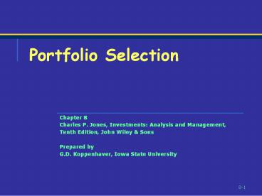 Charles P. Jones, Investments: Analysis and Management,