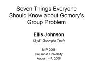 Seven Things Everyone Should Know about Gomory