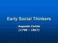Early Social Thinkers PowerPoint PPT Presentation