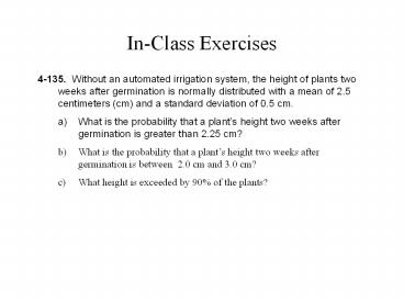 In-Class Exercises