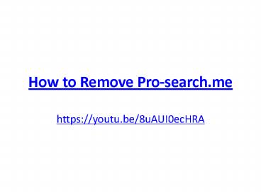 How to Remove Pro-search.me