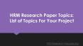 HRM Research Paper Topics PowerPoint PPT Presentation