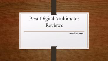 Best Digital Multimeter for Home Use