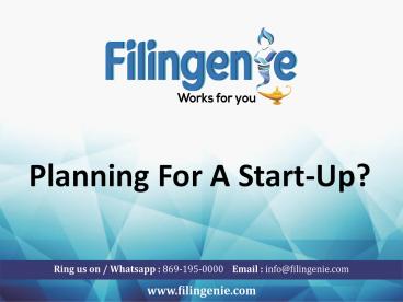 Planning For A Startup