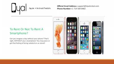 To Rent Or Not To Rent A Smartphone?