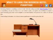 What to Look for Business Hotel Furniture
