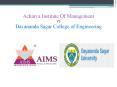 Acharya Institute Of Management VS Dayananda Sagar College of Engineering PowerPoint PPT Presentation