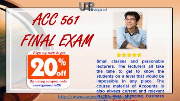 ACC 561 Final Exam