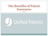 The benefits of Patent Insurance