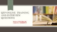 QTP Online training and interview Questions