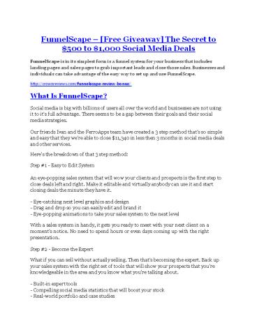 FunnelScape REVIEW and GIANT $21600 bonuses