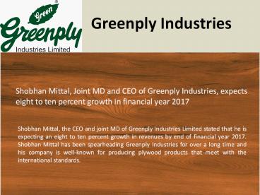 Expects Eight To Ten Percent Growth By Shobhan Mittal